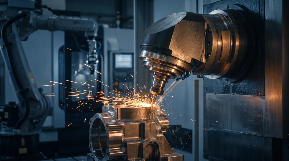 Centro di lavoro CNC a controllo numerico in un impianto 4.0